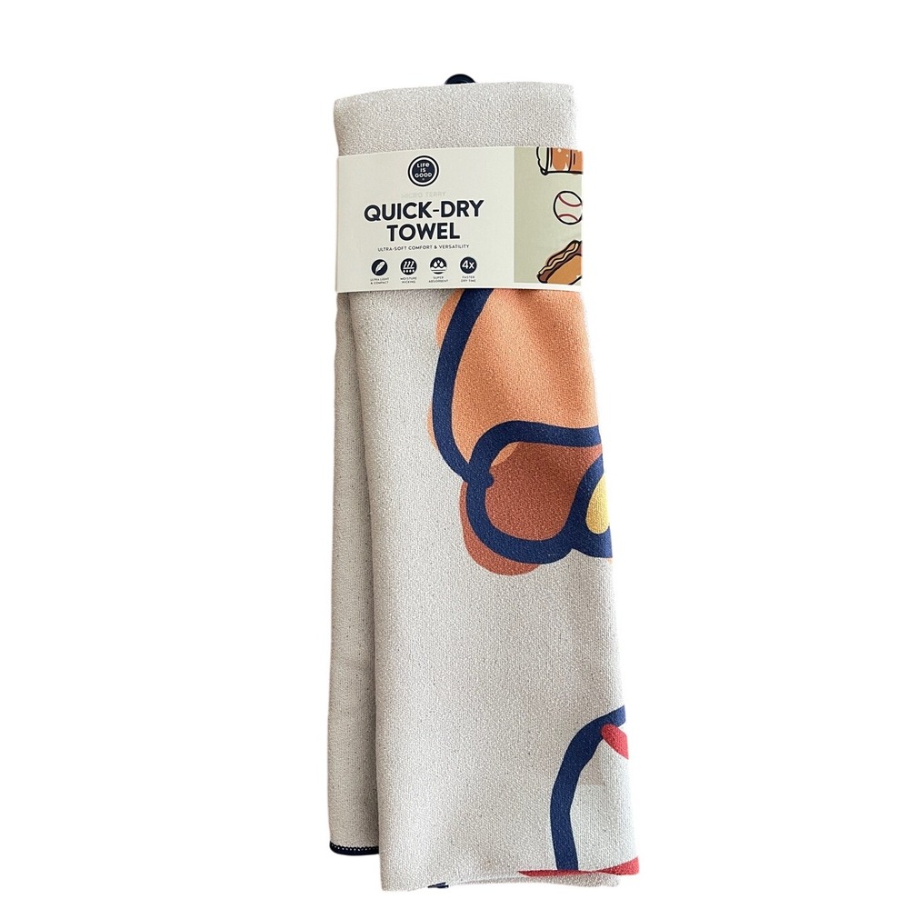 Life is Good Baseball Micro Terry Quick Dry Towel NEW